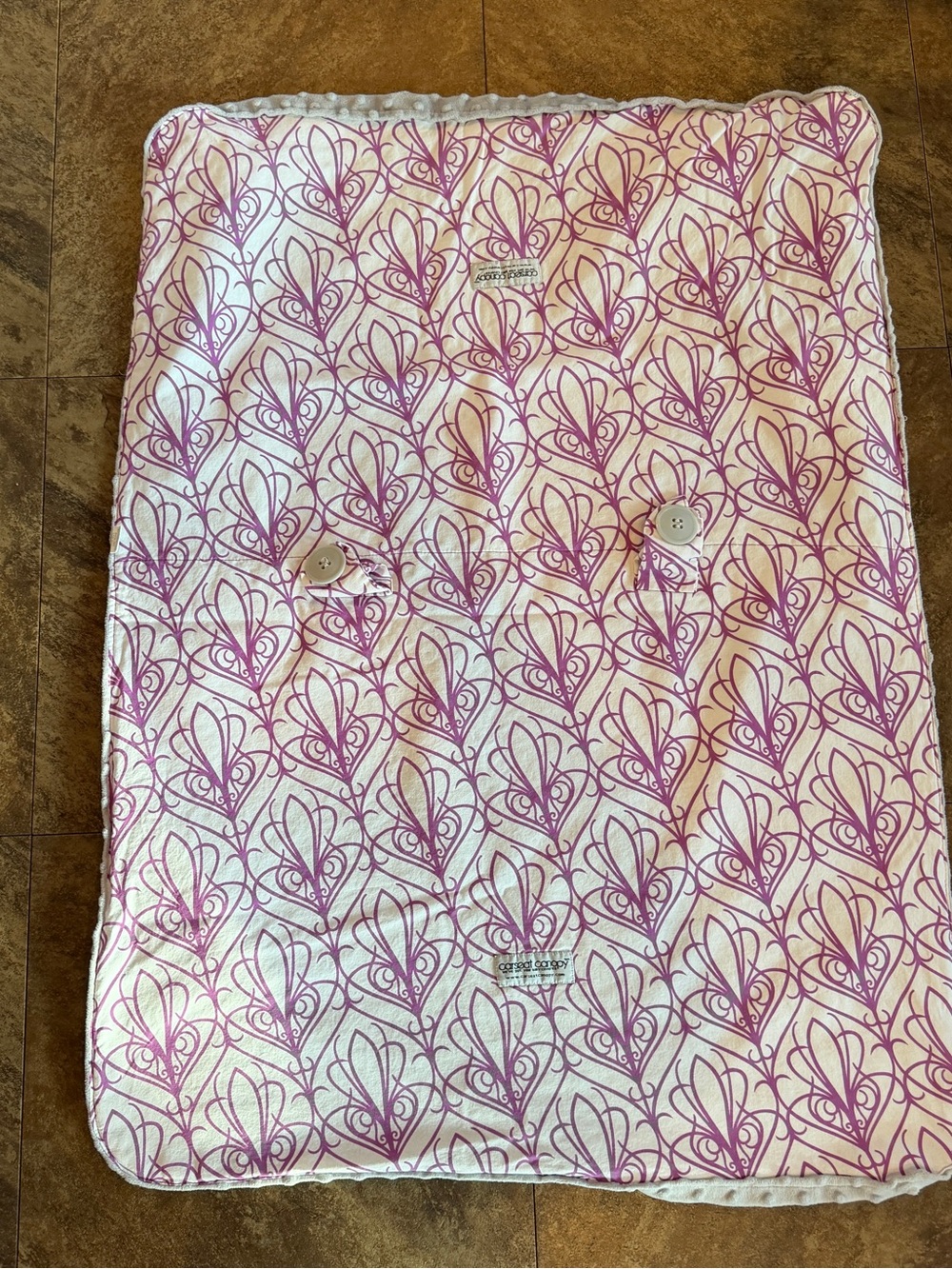 Carseat Canopy Pink Floral Infant Car Seat Cover Gray Minky Dot Blanket